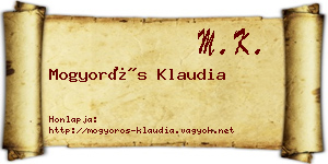 Mogyorós Klaudia névjegykártya